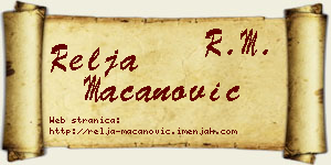 Relja Macanović vizit kartica